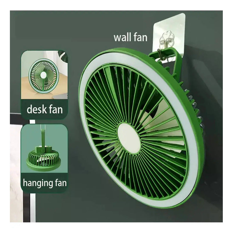 Ventilador Portátil Con Luz Led Regulable Blanco