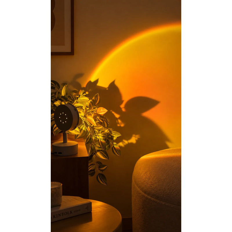 Lámpara De Mesa Sunset Led Proyector Atardecer Mini Blanco