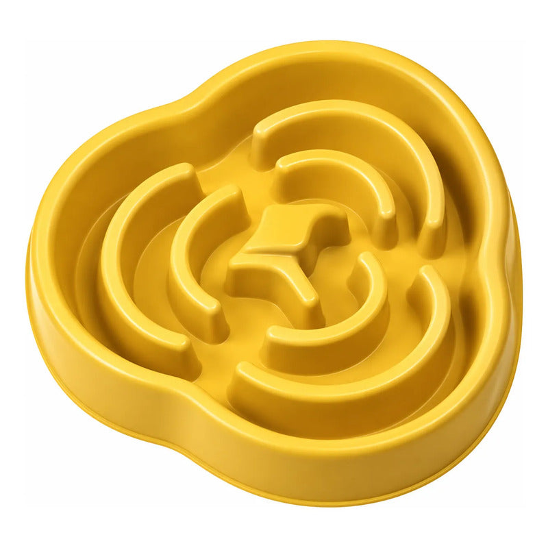 Comedero Didáctico Para Mascotas Con Relieve Amarillo