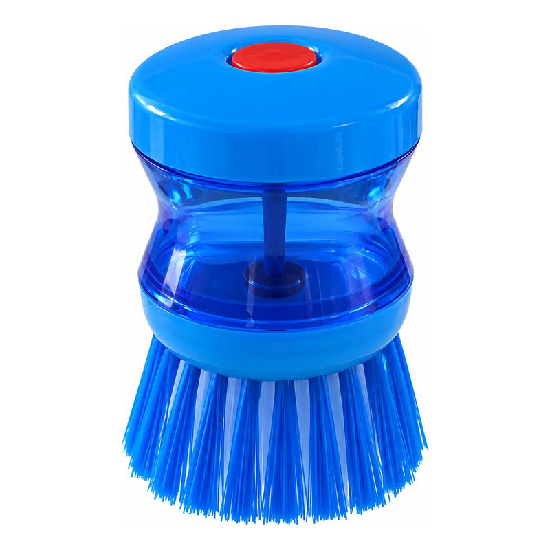 Cepillo De Limpieza Con Dispensador De Jabón Azul