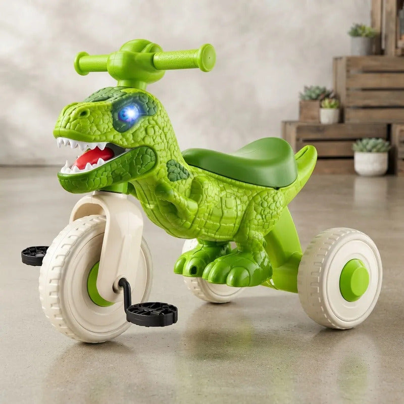 Triciclo Infantil Dinosaurio Con Pedales Y 3 Ruedas Verde