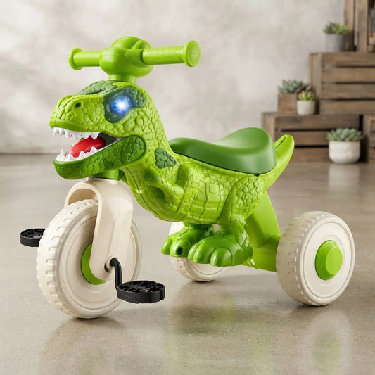 Triciclo Infantil Dinosaurio Con Pedales Y 3 Ruedas Verde