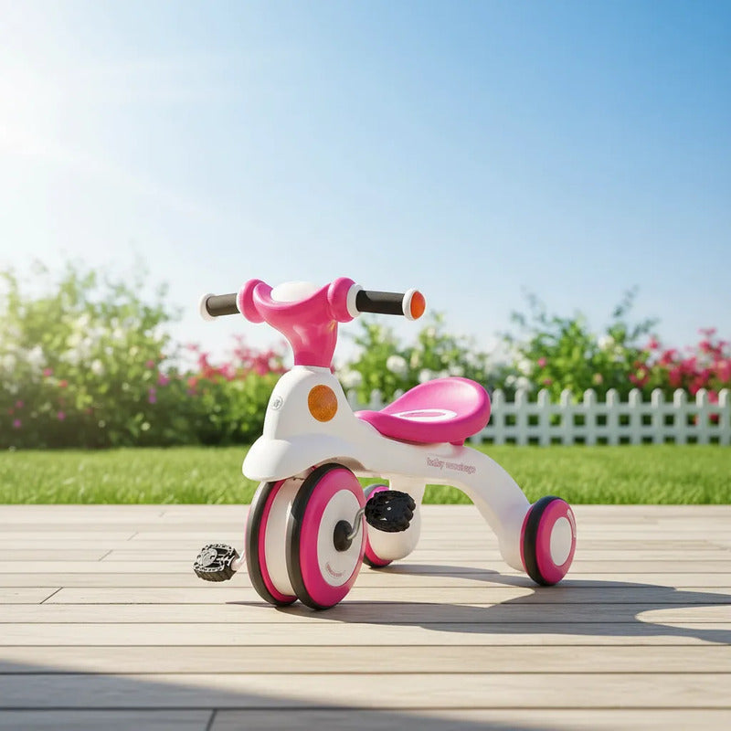 Triciclo Infantil Niños 3 Ruedas Baby Carriage Con Pedales Rosa Chicle
