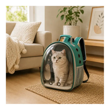 Mochila Capsula Para Transportar Mascotas Verde Oscuro