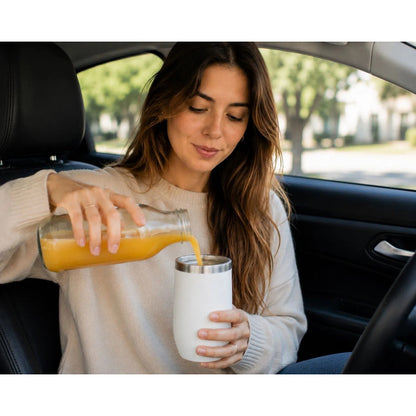 Mate Térmico Acero Inoxidable Con Tapa Hermética 360ml Blanco