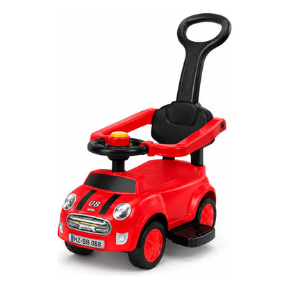 Auto Infantil Pata Pata Con Manija Y Respaldo Rojo