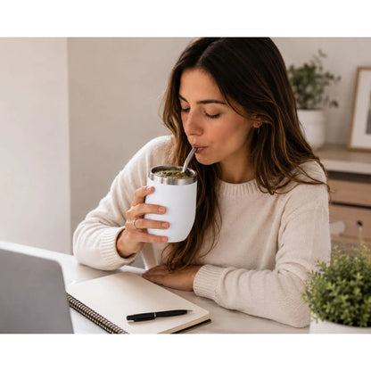Mate Térmico Acero Inoxidable Con Tapa Hermética 360ml Marrón