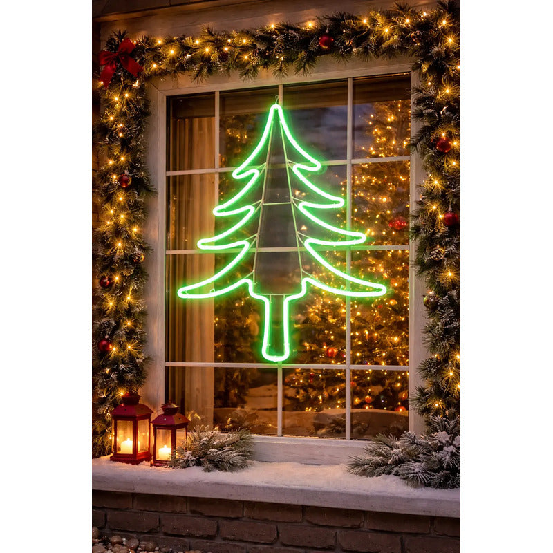 Árbol De Navidad De Neon Luces Led Decoracion Navidad Verde