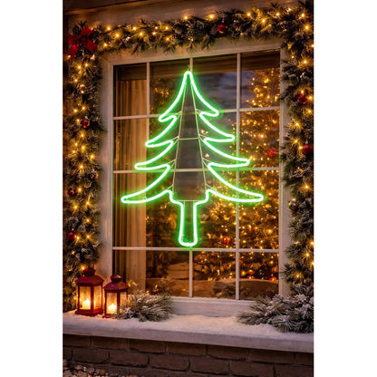 Árbol De Navidad De Neon Luces Led Decoracion Navidad Verde