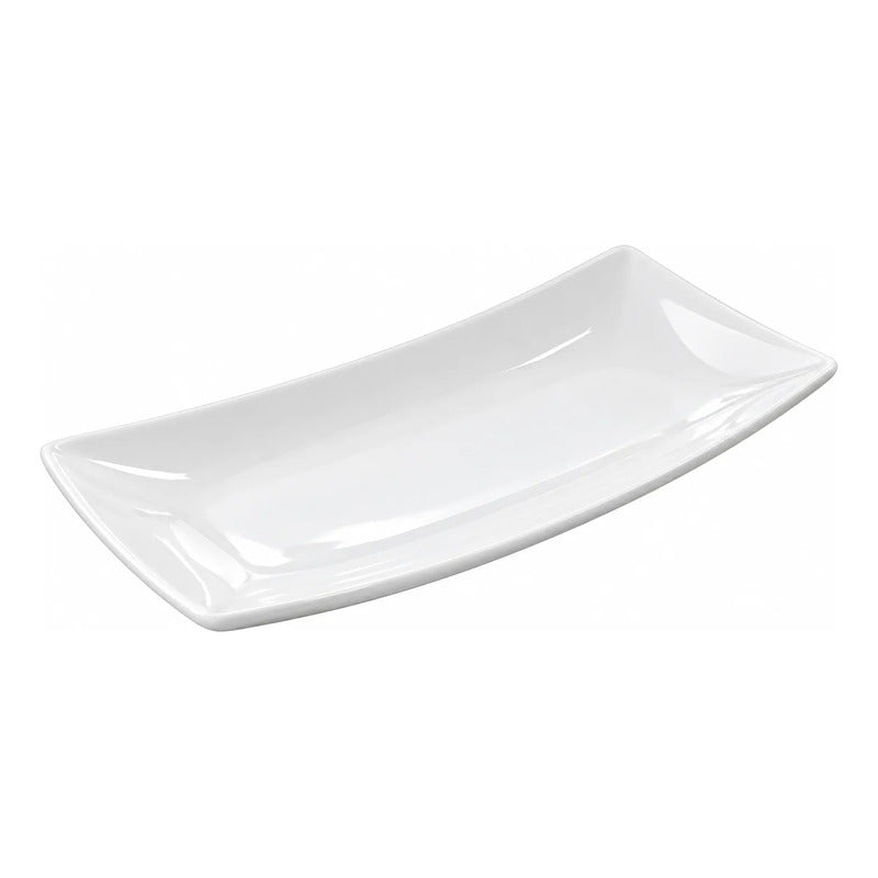 Platos Rectangulares 21x10cm Set De 6 Blanco Lisa