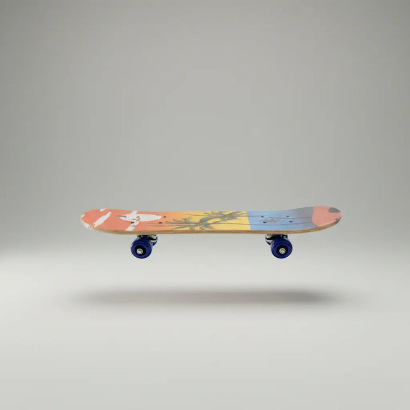 Skate Mediano 58 X 15cm Varios Diseños Diseño Palmeras Plateados