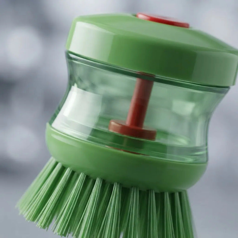 Cepillo De Limpieza Con Dispensador De Jabón Verde