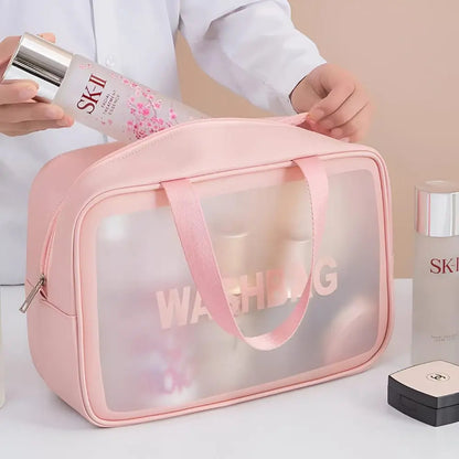Set 3 Neceser Washbag Portacosmeticos Maquillaje Viaje Rosa Liso