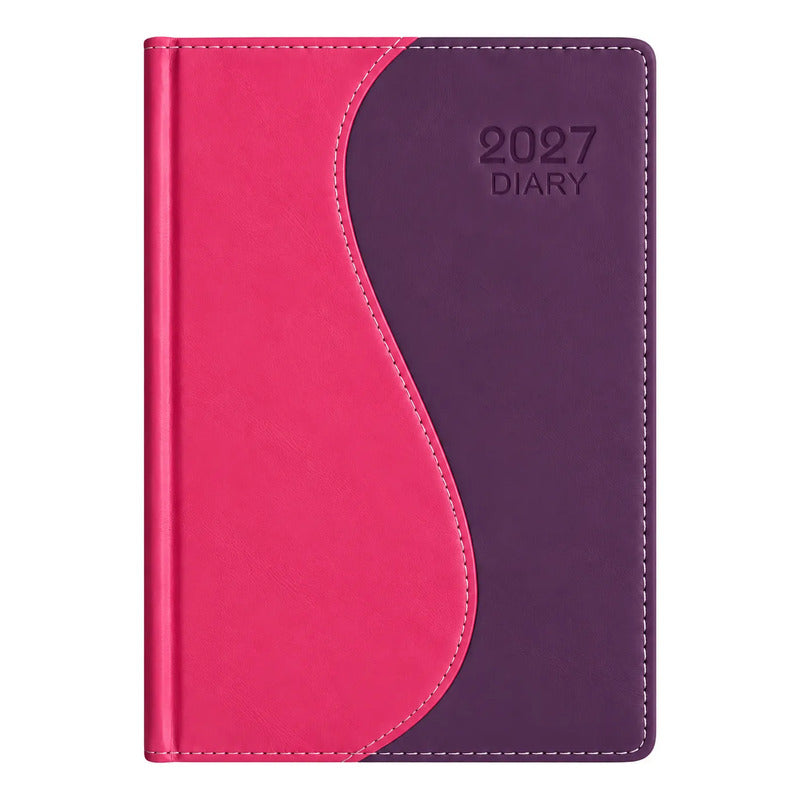 Agenda Diaria 2027 Mundo Express Diseño Liso Rosa Liso 2027