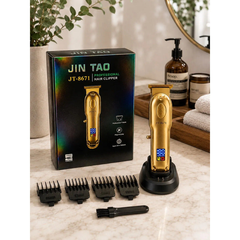 Máquina De Cortar Pelo Profesional Jin Tao Jt-8671 Plateado