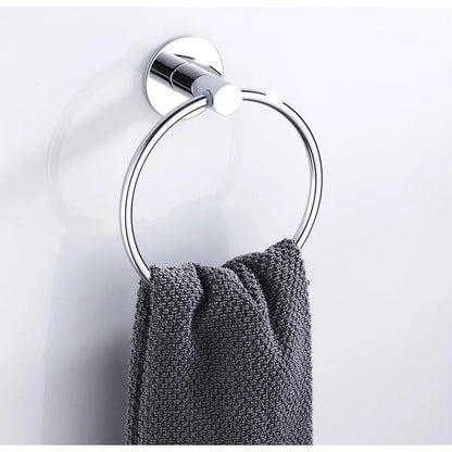 Toallero De Pared Redondo Para Baño Plateado