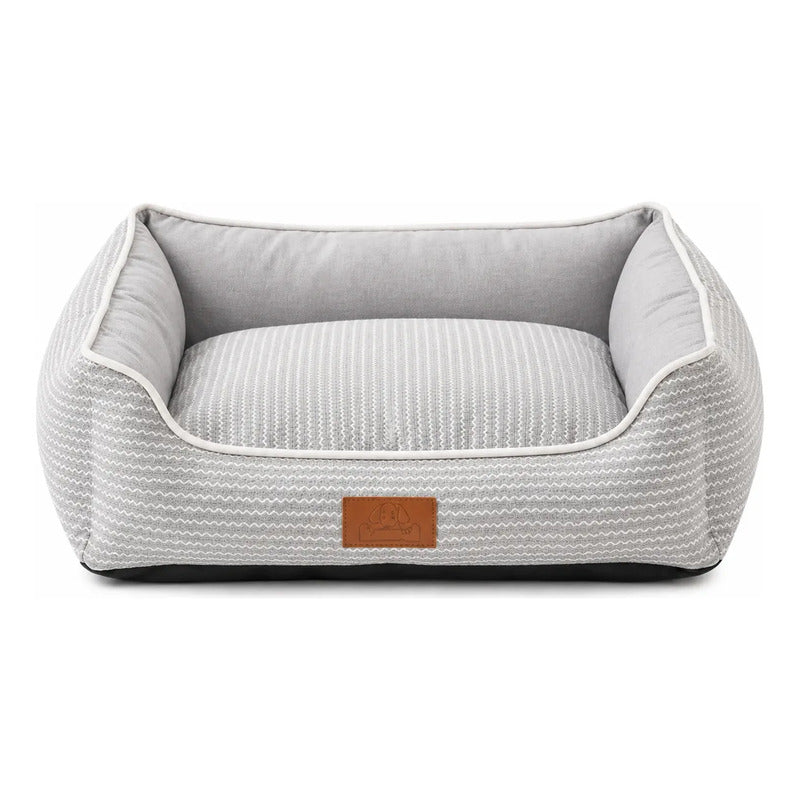 Cama Colchón Para Mascotas Chevron 65x60x20 Cm Gris