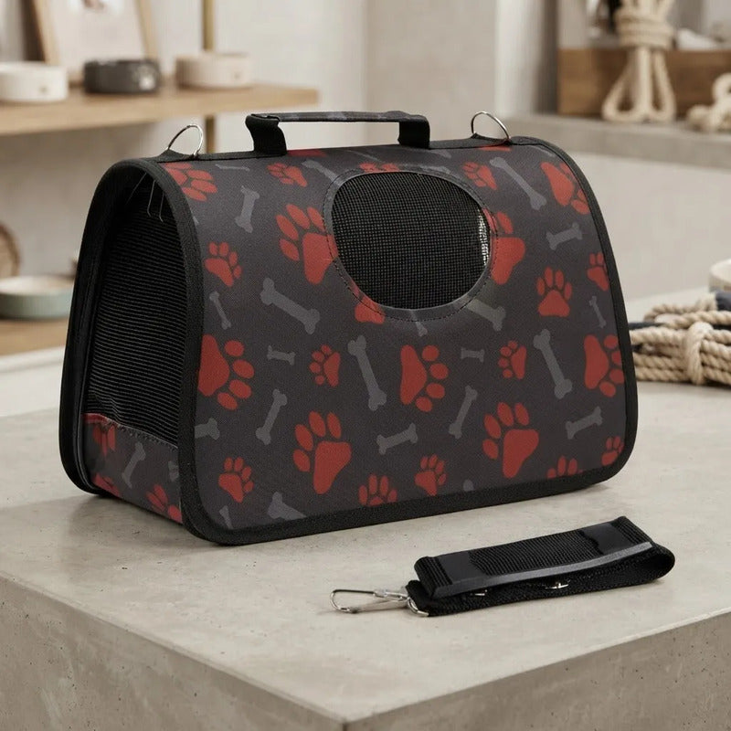 Bolso Transportador Para Mascotas 35 X 23 X 15cm Gris Oscuro