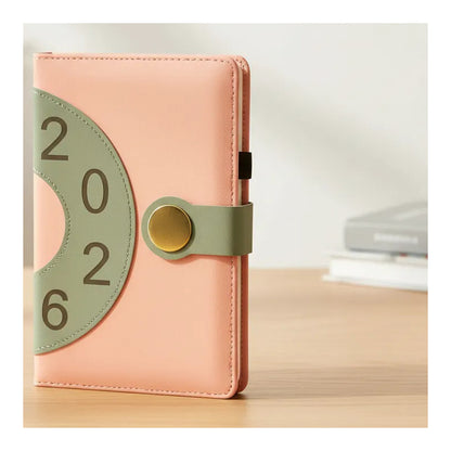 Agenda 2026 Retro Chic Diseño Vintage Cierre Magnetico Salmón Retro Salmón 2026