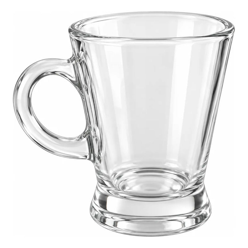 Set De 6 Tazas De Vidrio 175ml Transparente Lisa