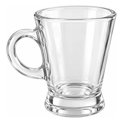 Set De 6 Tazas De Vidrio 175ml Transparente Lisa