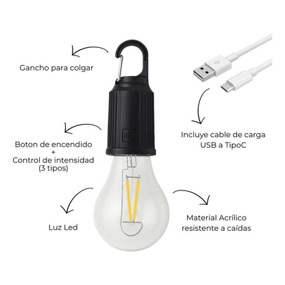 Lámpara Led Portátil Recargable para Camping