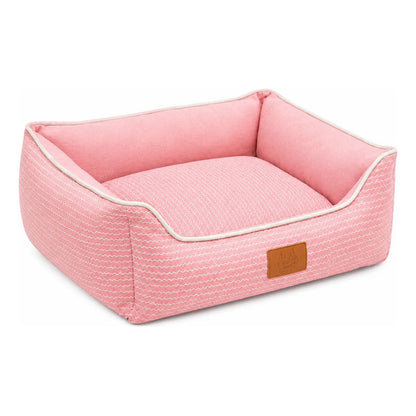 Cama Colchón Para Mascotas Chevron 50x45x18 Cm Rosa Liso