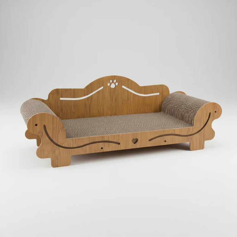 Sillón Rascador Carton Para Gatos Diván Marrón
