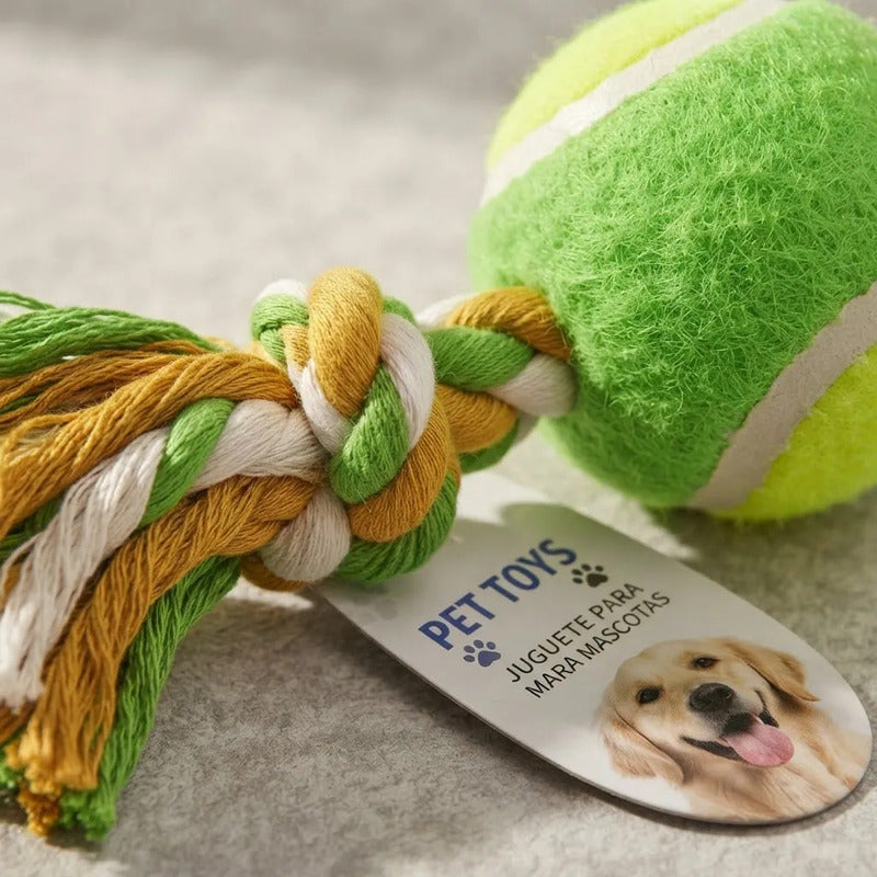 Pelota Interactiva Para Perro Y Gato Con Cuerda Verde
