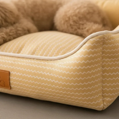 Cama Colchón Para Mascotas Chevron 50x45x18 Cm Amarillo Liso