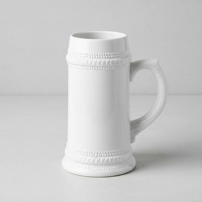 Jarra Cerveza Cerámica 600 Ml. Blanco