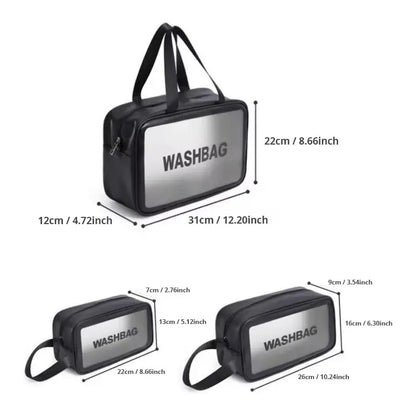 Set 3 Neceser Washbag Portacosmeticos Maquillaje Viaje Negro