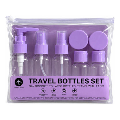 Set De Botellas De Viaje 7 Piezas Para Cosmet Violeta