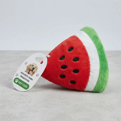 Juguete Para Perro Sandía De Peluche Con Chifle 10x10x4 Cm Rojo