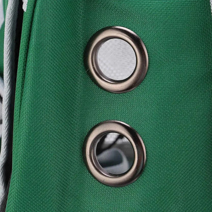 Mochila Transportadora De Mascotas Traspirable Cuo Color Verde