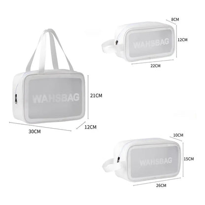 Set 3 Neceser Washbag Portacosmeticos Maquillaje Viaje Blanco Liso
