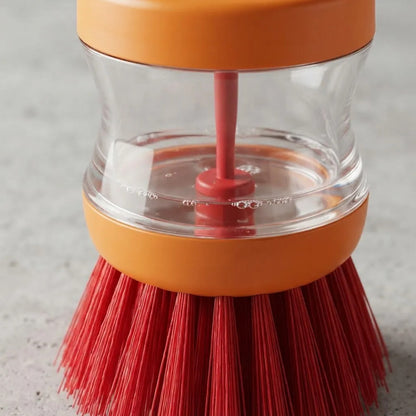 Cepillo De Limpieza Con Dispensador De Jabón Naranja