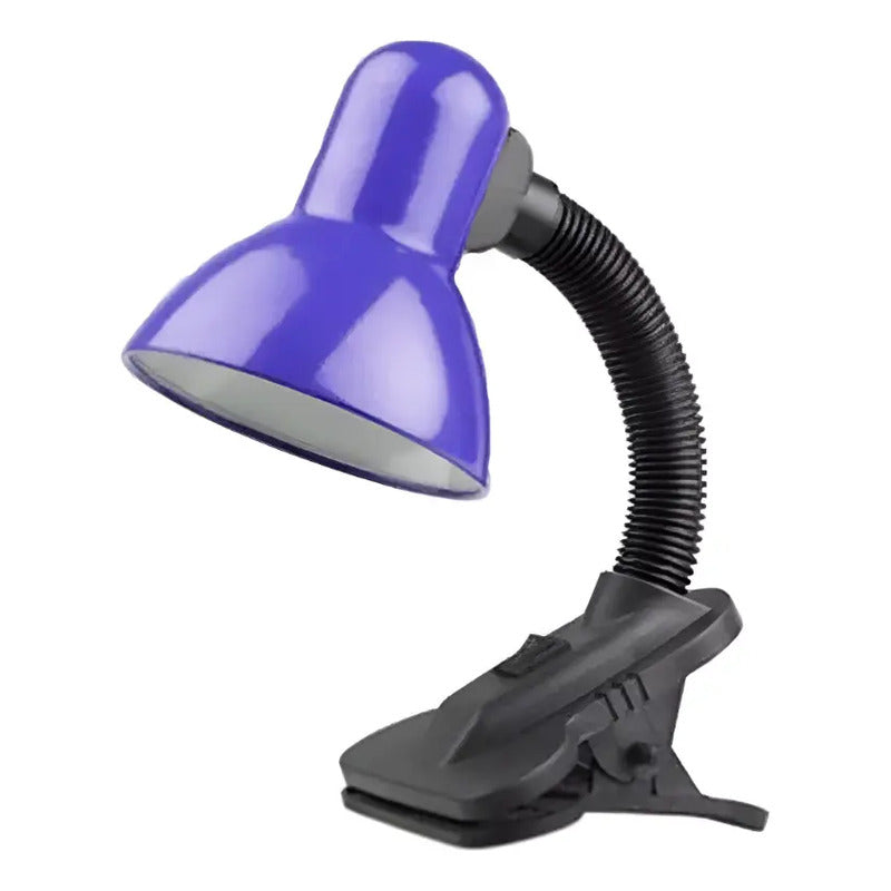 Lámpara Con Pinza Para Escritorio O Veladora/mesa De Noche Negro Violeta