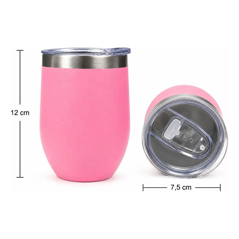 Mate Térmico Acero Inoxidable Con Tapa Hermética 360ml Rosa