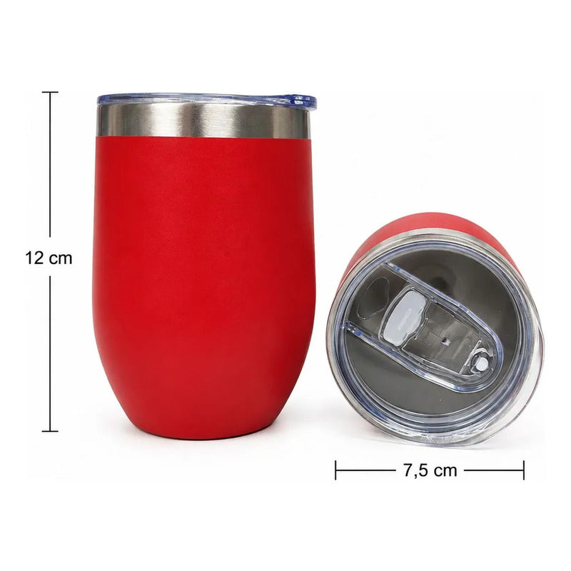 Mate Térmico Acero Inoxidable Con Tapa Hermética 360ml Rojo