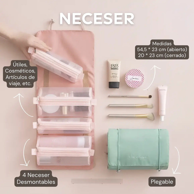 Neceser De Viaje Portatil Con Estuches Desmontables