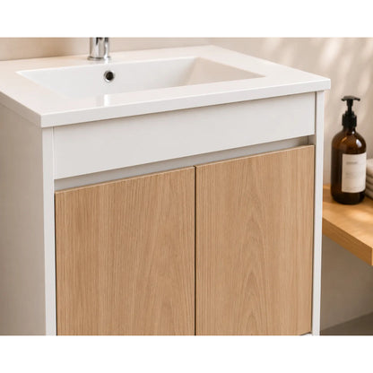 Mueble De Baño Colgante Con Bacha 2 Puertas 60cm