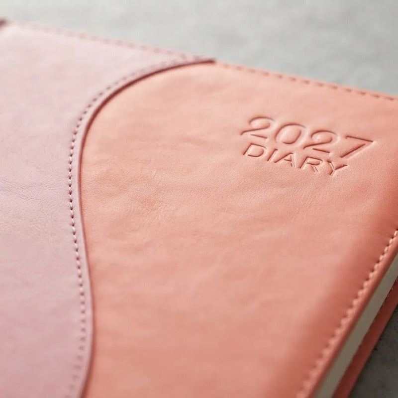 Agenda Diaria 2027 Mundo Express Diseño Liso Coral Liso 2027