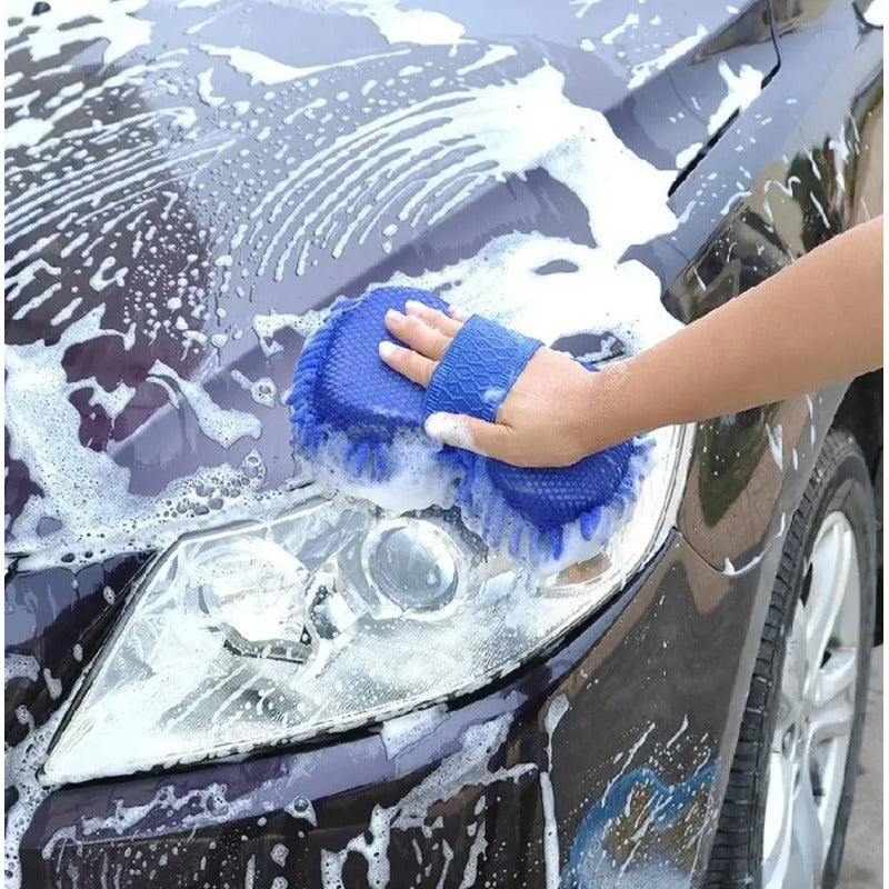Esponja De Microfibra Con Manopla Para Lavado De Auto Y Moto Multicolor (amarillo, Rojo, Naranja, Azul)