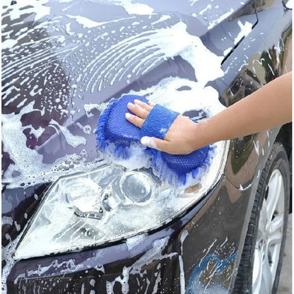 Esponja De Microfibra Con Manopla Para Lavado De Auto Y Moto Multicolor (amarillo, Rojo, Naranja, Azul)
