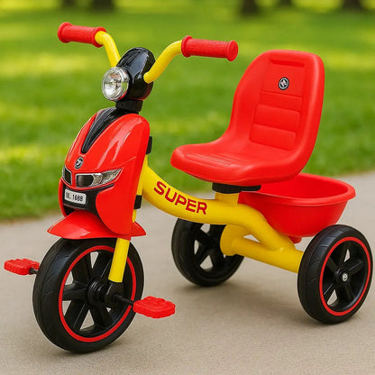 Triciclo Infantil Vespa Luz Y Sonido Diseño Clásico Y Seguro Rojo