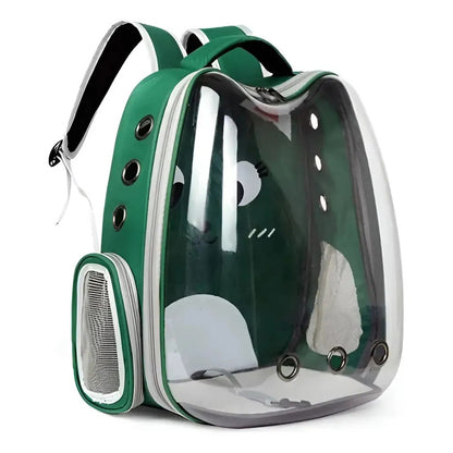 Mochila Transportadora De Mascotas Traspirable Env Color Neg Verde