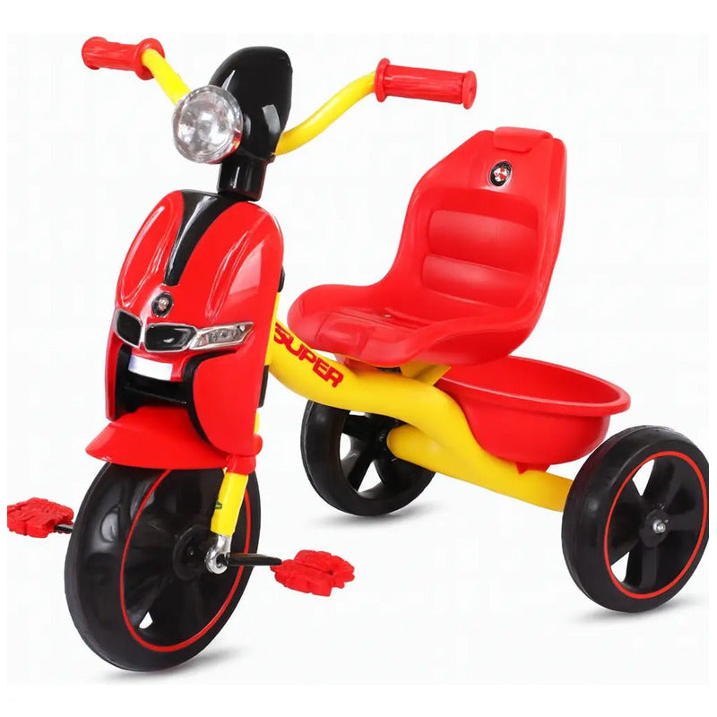 Triciclo Infantil Vespa Luz Y Sonido Diseño Clásico Y Seguro Rojo