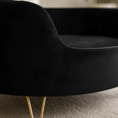 Cama Premium Mascotas Perro Gato Sofá Con Patas Acolchado Negro