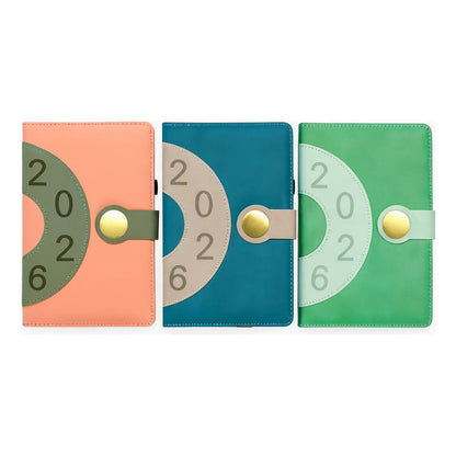 Agenda 2026 Retro Chic Diseño Vintage Cierre Magnetico Salmón Retro Salmón 2026